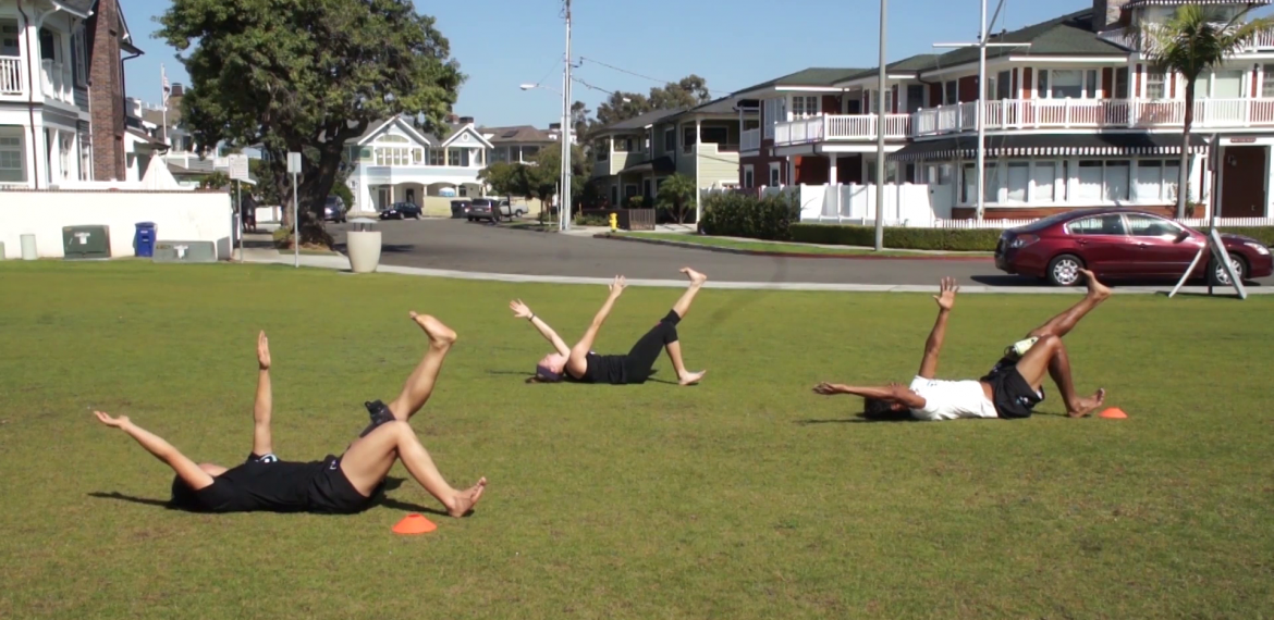 Roller-Ground Hamstrings with Alternating Reach